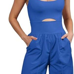 Womens Workout Onesie Athletic Romper One Piece Jumpsuits MEDIUM